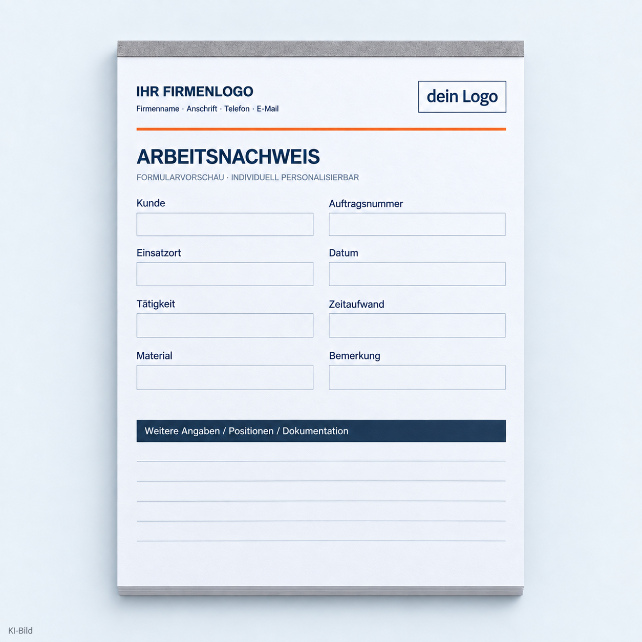 Arbeitsnachweis als geschlossener Formularblock